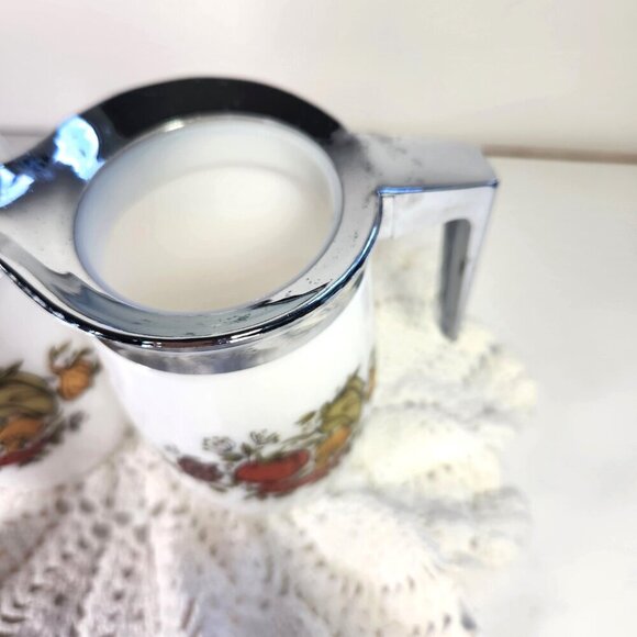 Dominion Glass Spice of Life Cream and Sugar Set Mid Century Country Kitchen - Picture 5 of 10